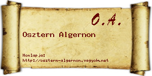 Osztern Algernon névjegykártya